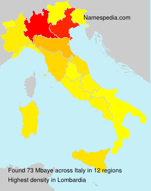 Surname Mbaye in Italy Surname Mbaye in Italy