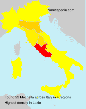Surname Mechella in Italy Surname Mechella in Italy