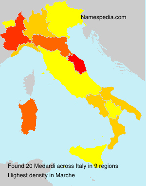 Surname Medardi in Italy Surname Medardi in Italy