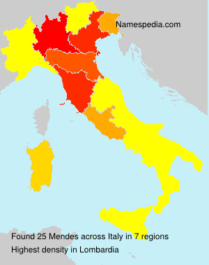 Surname Mendes in Italy Surname Mendes in Italy