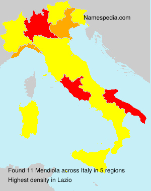 Surname Mendiola in Italy Surname Mendiola in Italy