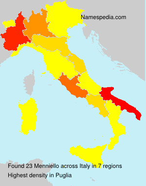 Surname Menniello in Italy Surname Menniello in Italy