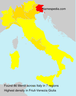 Surname Mentil in Italy Surname Mentil in Italy