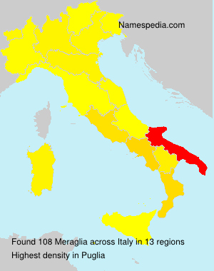 Surname Meraglia in Italy Surname Meraglia in Italy