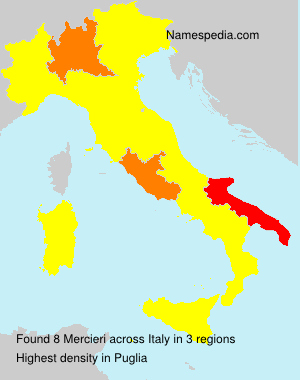 Surname Mercieri in Italy