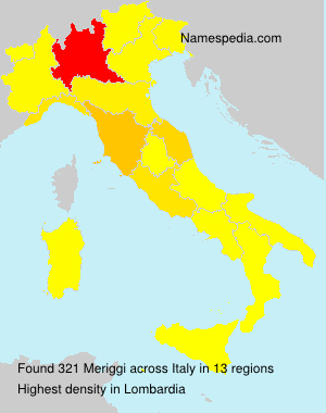 Surname Meriggi in Italy Surname Meriggi in Italy