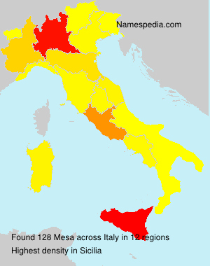 Surname Mesa in Italy Surname Mesa in Italy