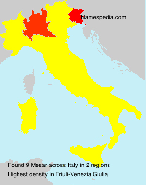 Surname Mesar in Italy Surname Mesar in Italy