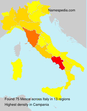 Surname Mesce in Italy Surname Mesce in Italy