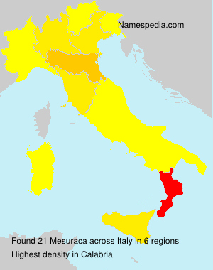 Surname Mesuraca in Italy Surname Mesuraca in Italy