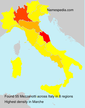 Surname Mezzanotti in Italy Surname Mezzanotti in Italy