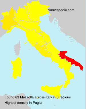 Surname Mezzolla in Italy Surname Mezzolla in Italy