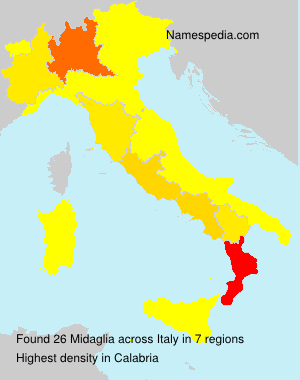 Surname Midaglia in Italy Surname Midaglia in Italy