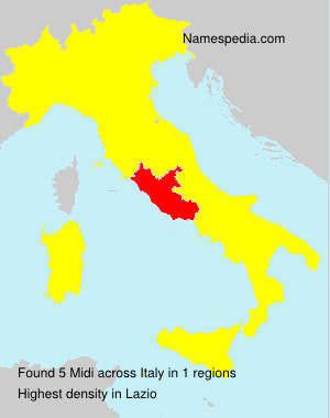 Surname Midi in Italy Surname Midi in Italy