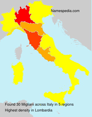 Surname Migliani in Italy Surname Migliani in Italy