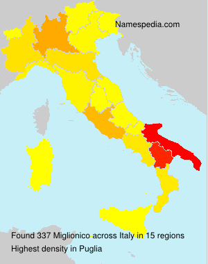 Surname Miglionico in Italy Surname Miglionico in Italy