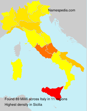 Surname Mililli in Italy Surname Mililli in Italy