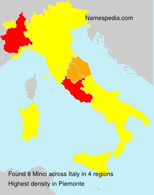 Surname Minci in Italy Surname Minci in Italy