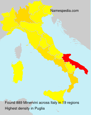Surname Minervini in Italy Surname Minervini in Italy