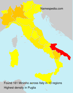 Surname Mininno in Italy Surname Mininno in Italy