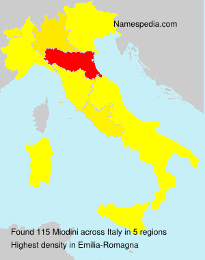Surname Miodini in Italy