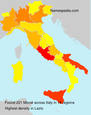 Surname Mione in Italy Surname Mione in Italy