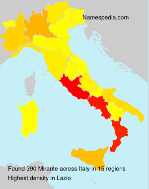 Surname Mirante in Italy Surname Mirante in Italy