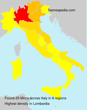 Surname Mirza in Italy Surname Mirza in Italy