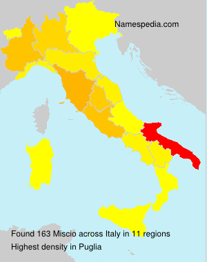 Surname Miscio in Italy Surname Miscio in Italy