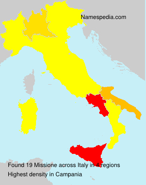 Surname Missione in Italy Surname Missione in Italy