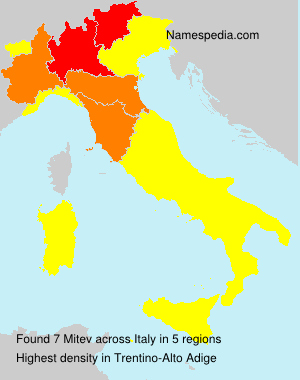 Surname Mitev in Italy Surname Mitev in Italy