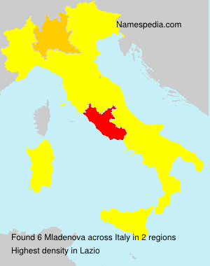 Surname Mladenova in Italy