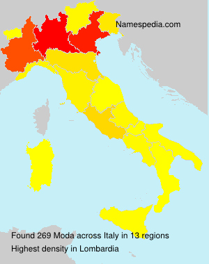 Surname Moda in Italy Surname Moda in Italy
