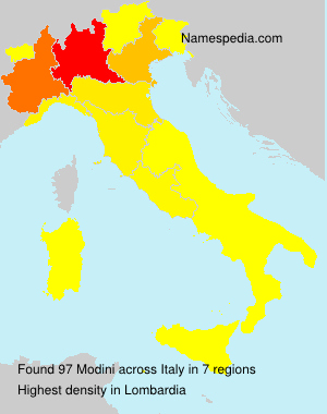 Surname Modini in Italy Surname Modini in Italy