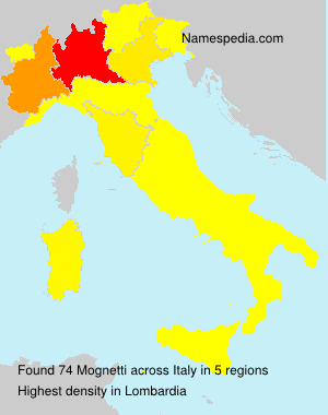 Surname Mognetti in Italy Surname Mognetti in Italy