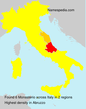 Surname Monasterio in Italy Surname Monasterio in Italy