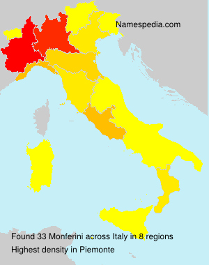 Surname Monferini in Italy