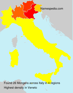 Surname Mongera in Italy Surname Mongera in Italy
