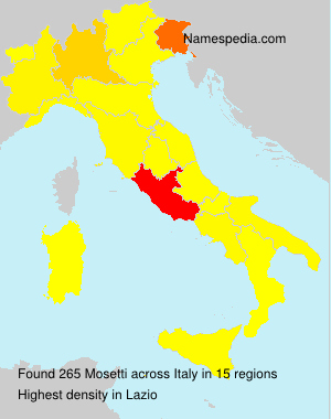 Surname Mosetti in Italy Surname Mosetti in Italy