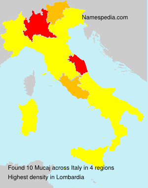 Surname Mucaj in Italy Surname Mucaj in Italy