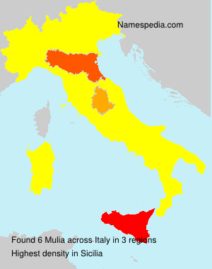 Surname Mulia in Italy Surname Mulia in Italy
