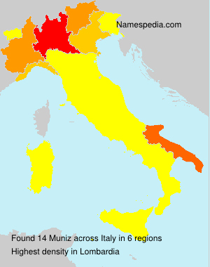Surname Muniz in Italy Surname Muniz in Italy