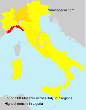 Surname Musante in Italy Surname Musante in Italy