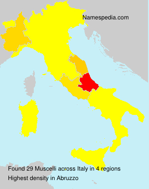 Surname Muscelli in Italy Surname Muscelli in Italy