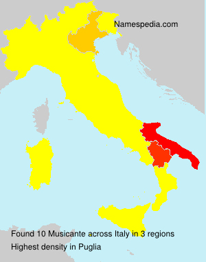 Surname Musicante in Italy Surname Musicante in Italy