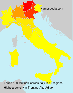 Surname Mutinelli in Italy Surname Mutinelli in Italy