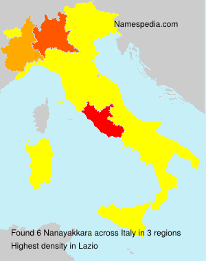 Surname Nanayakkara in Italy Surname Nanayakkara in Italy