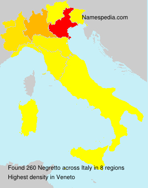 Surname Negretto in Italy Surname Negretto in Italy