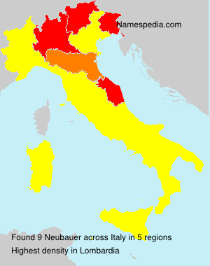 Surname Neubauer in Italy Surname Neubauer in Italy