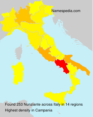 Surname Nunziante in Italy Surname Nunziante in Italy